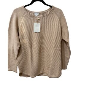 Kinross Women’s 100% Soft Cotton pullover textured Sweater- Size XL-NWT